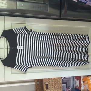 Torrid black and white striped dress, size 2x